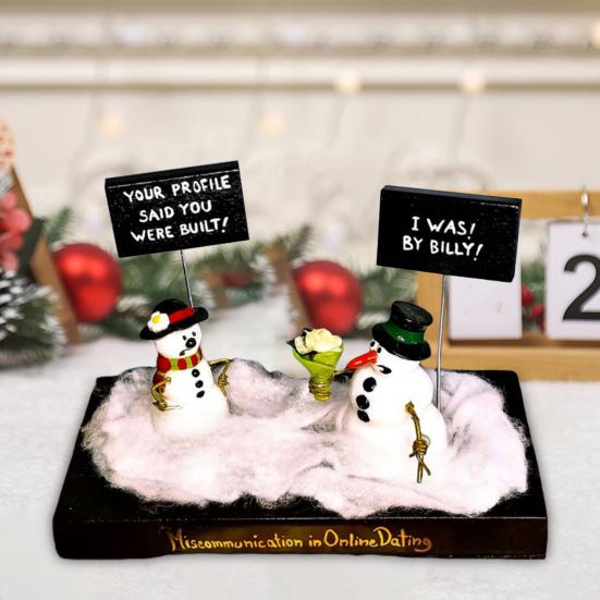 Знакомства Снеговики Орнамент Недопонимание в Онлайн Знакомствах Смоляные Снеговики Пара Фигурка Каламбур Снеговики Рабочий Стол
