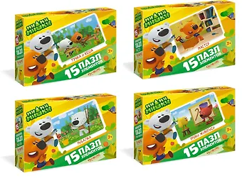 Пазл ORIGAMI/Оригами 15 элементов МиМиМишки. Мишки за работой 03496